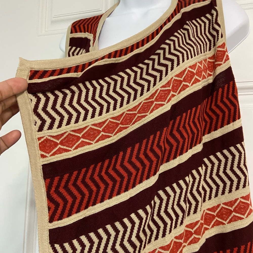 Cupio Earth Color Chevron Stripe Open Front Duste… - image 6